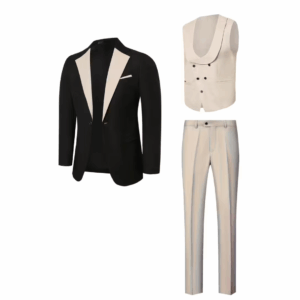 Burgundy Wedding & Formal Business Wedding Attire with Notch Jacket